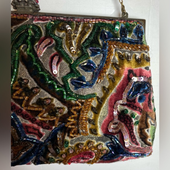 Y2K LARISA BARRERA Couture Evening Jeweled Sequin Beaded Handbag NWT - Picture 5 of 11